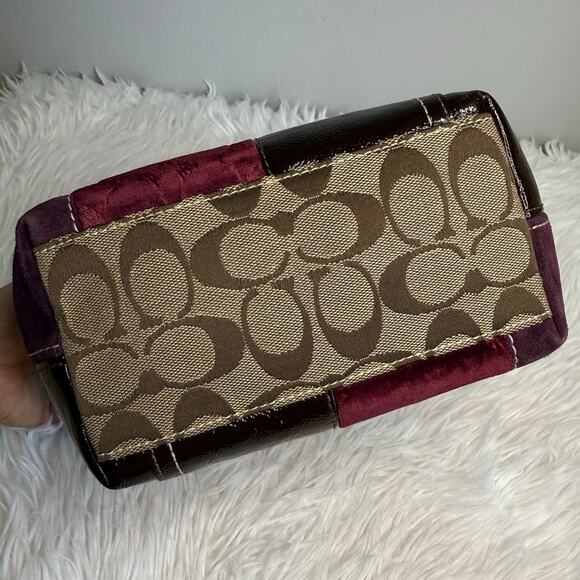 y2k Coach 2007 Patchwork Brown Mini Purse Bag Wristlet Baguette - Picture 3 of 8